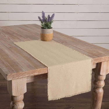 Burlap Vintage Runner Fringed 13x36 VHC Brands - The Fox Decor